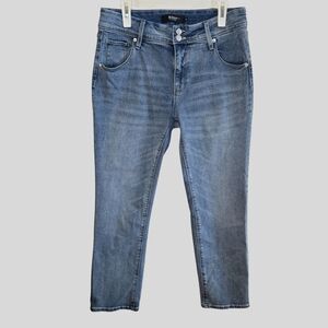 Hudson Midrise Straight Jeans Women's Size 10 Icy Blue Denim Flap Pockets Casual